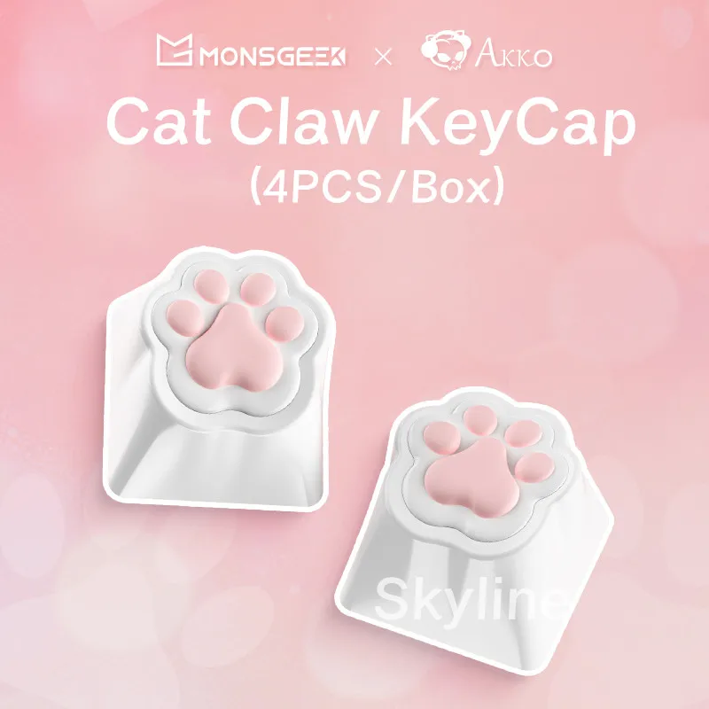 

【In Stock】4PCS Cat Claw KeyCap Girl Powder Mechanical Keyboard Key Cap Soft Silicone OEM High Spider Universal