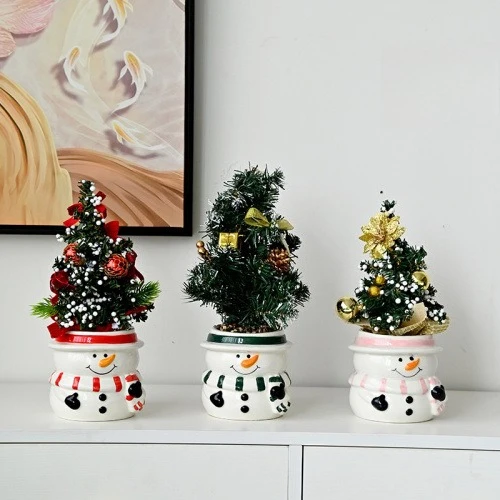 Christmas Flower Pot Creative Ceramic Succulent Planter Holiday Decoration