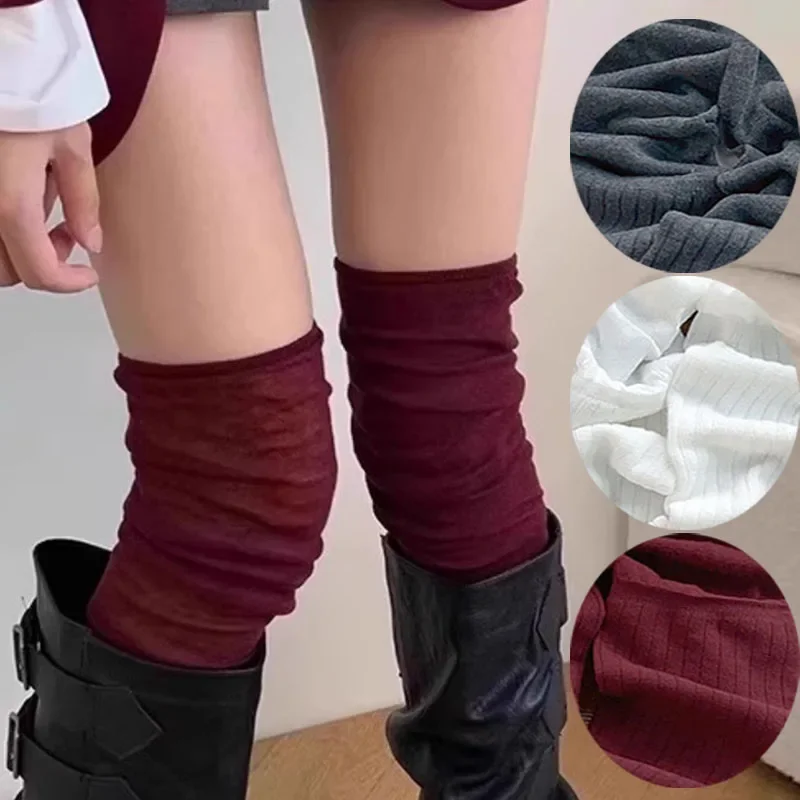 Lolita Thigh High Stockings for Women Trendy Casual Over The Knee Female Red Long Socks Thermal Warm Cotton Tall Tube Leggings