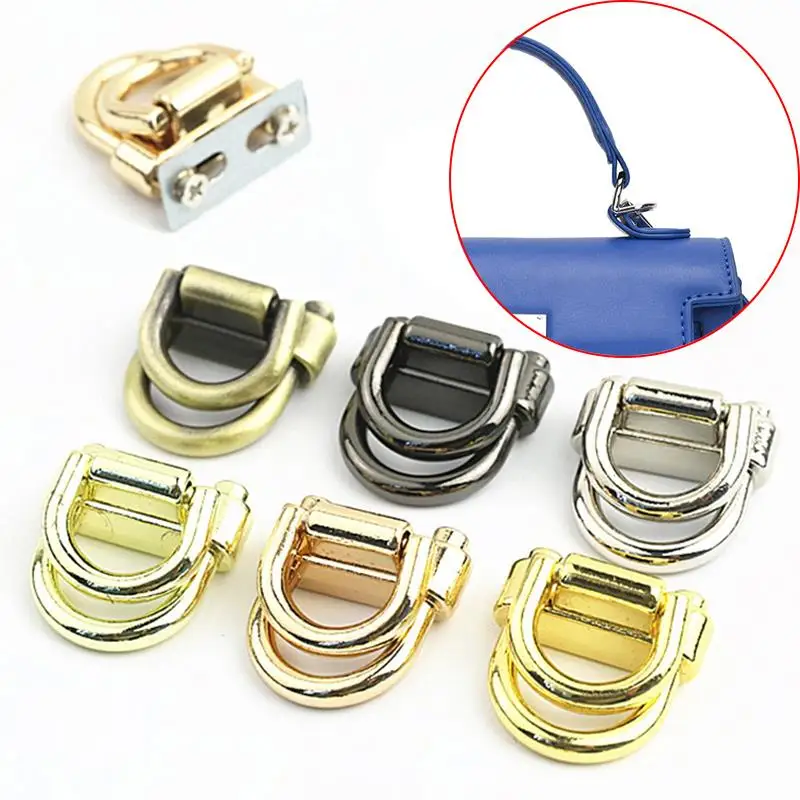 2PCS Metal Detachable Open Hook Shackle Screw Handbag Shoulder Hand Bag Strap D Ring Buckle Clasp Repair Phone Case Pull Ring