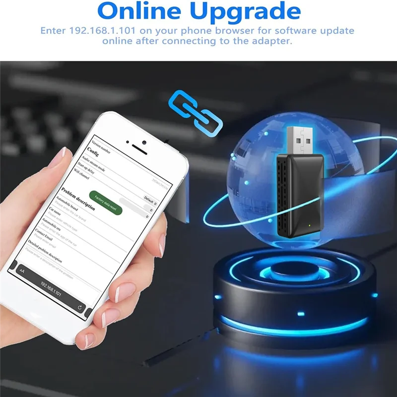 B03B-2 In 1 Adattatore wireless Android Auto e adattatore wireless Carplay Dongle per auto Plug & Play Converte cavo in Carplay wireless