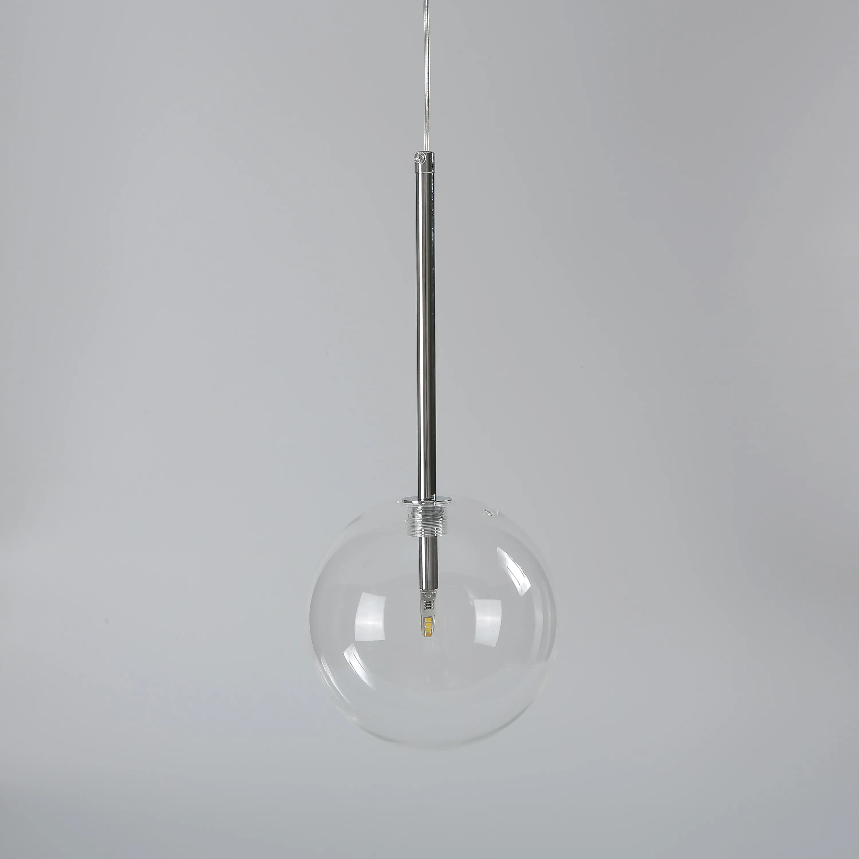 Imagem -06 - Nordic Clear Glass Pendant Lights Globo Bola de Vidro Cromada Lâmpada Suspensa para Sala de Jantar Decoração de Casa Luminária Cozinha