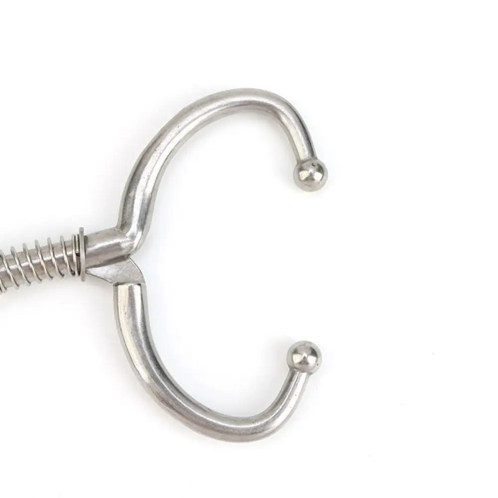 Silver Cow Nose Ring Stainless Steel Automatic Locking Spring Bullnose Pliers Bull Nose Lead Farming Husbandry Accessory