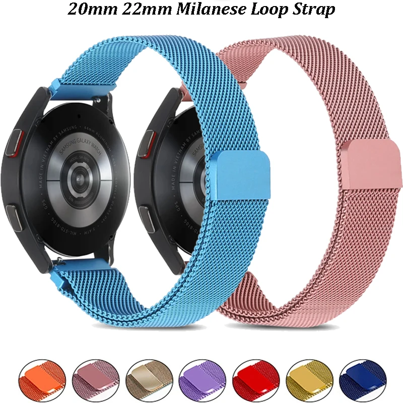 

Миланский ремешок-петля 20 мм 22 мм для Samsung Watch 7/6/5/4/Amazfit GTS4/GTR, дышащий браслет Huawei Watch 5/4/GT6-5-4 Pro Correa