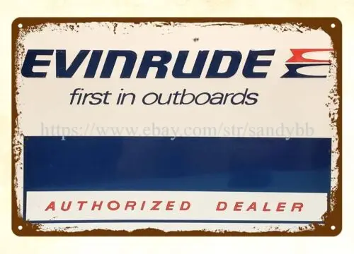 Evinrude outborads dealer metal tin sign living room wall decor sign