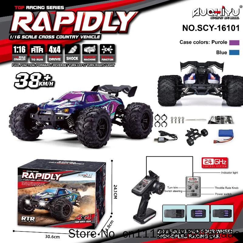 Rc Racing Car 70 Km High Speed Off Road Remote Control Vehicle Professional Brushless Motor All Terrain Led Lights Rock Crawler