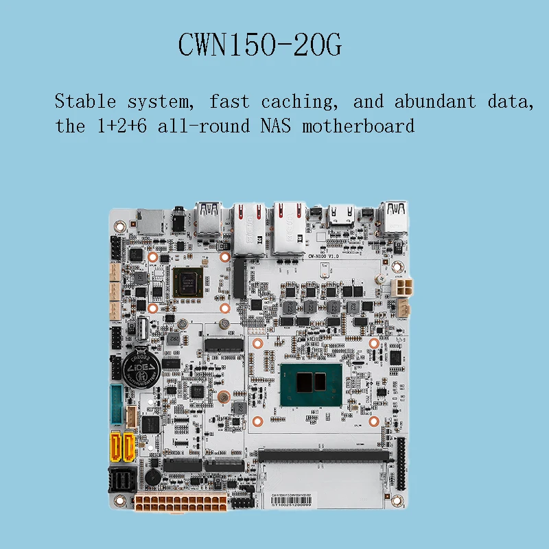 

CWN150-20G Mini-ITX Motherboard | Dual 10G SFP+ Ports, 3×M.2 NVMe Gen3 x1, eMMC Slot, HDMI & eDP Output