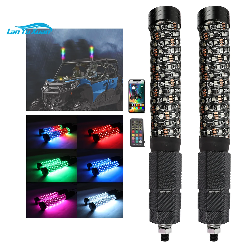 

APP Remote Control Dual mode LED Antenna Truck Car UTV Polaris RZR X3 2FT 3FT Whip Light