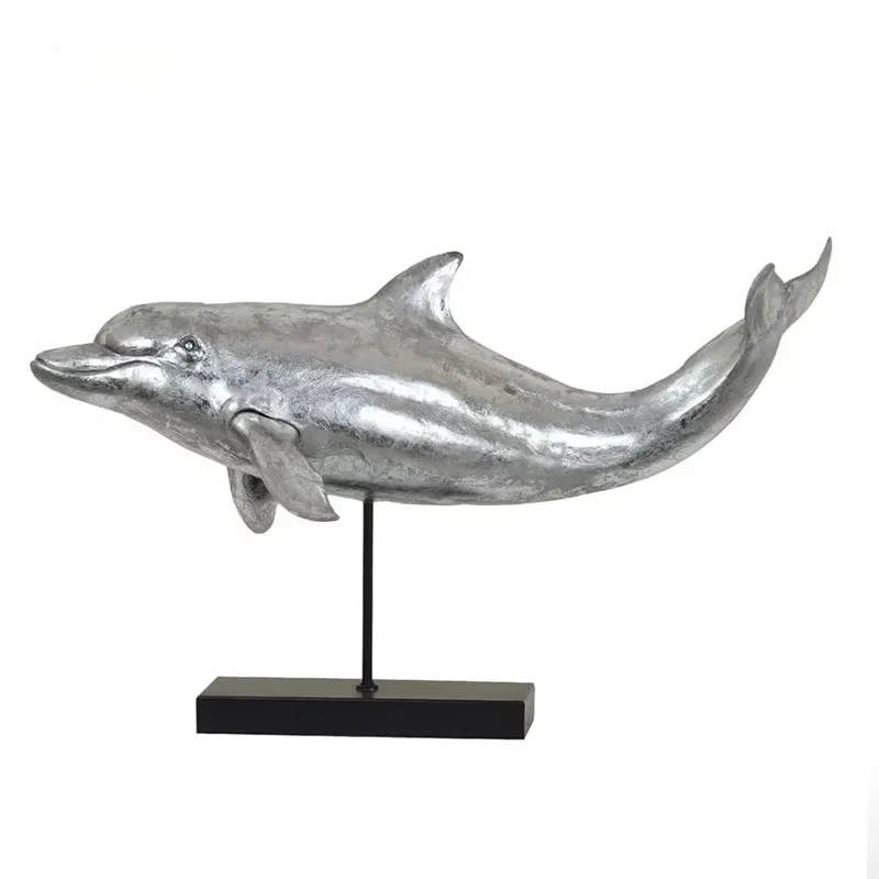 

Декоративная фигурка животного из смолы, стеклопластиковая скульптура дельфина для украшения дома