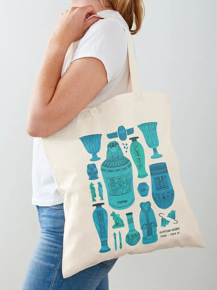 

Egyptian Faience Tote Bag reusable grocery bags tote bag large size bags Women's beach bags