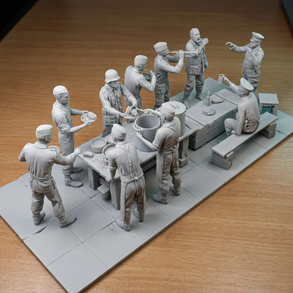 1/35 1/32 Scale Military Resin Model 10pcs Soldier Celebrate Dinner Unpainted