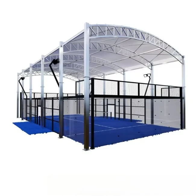 Professional Padel Court Padel Court Manufacturer International Standard Panoramic Glass Padel Tennis Court with Roof