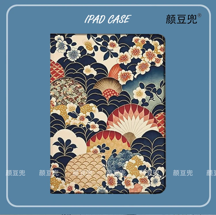 Japanese ethnic style illustration For iPad 9th Mini 6 5 Case Luxury Silicone For iPad Air 4 5 iPad Pro 11 12.9 Protective Shell