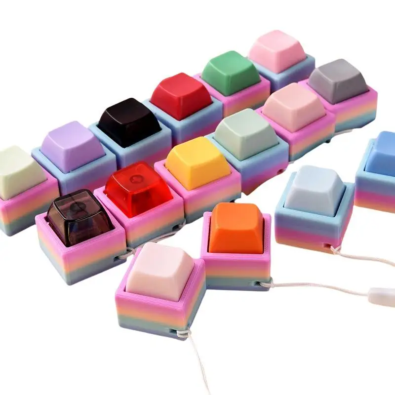 Lebendige Farben, Tastatur-Tasten als Fidget-Spielzeug, angenehmes taktiles Feedback, tragbares Schlüsselband zur Stressbewältigung, ideal für Büro, Schule und den täglichen Gebrauch. – Detail 6