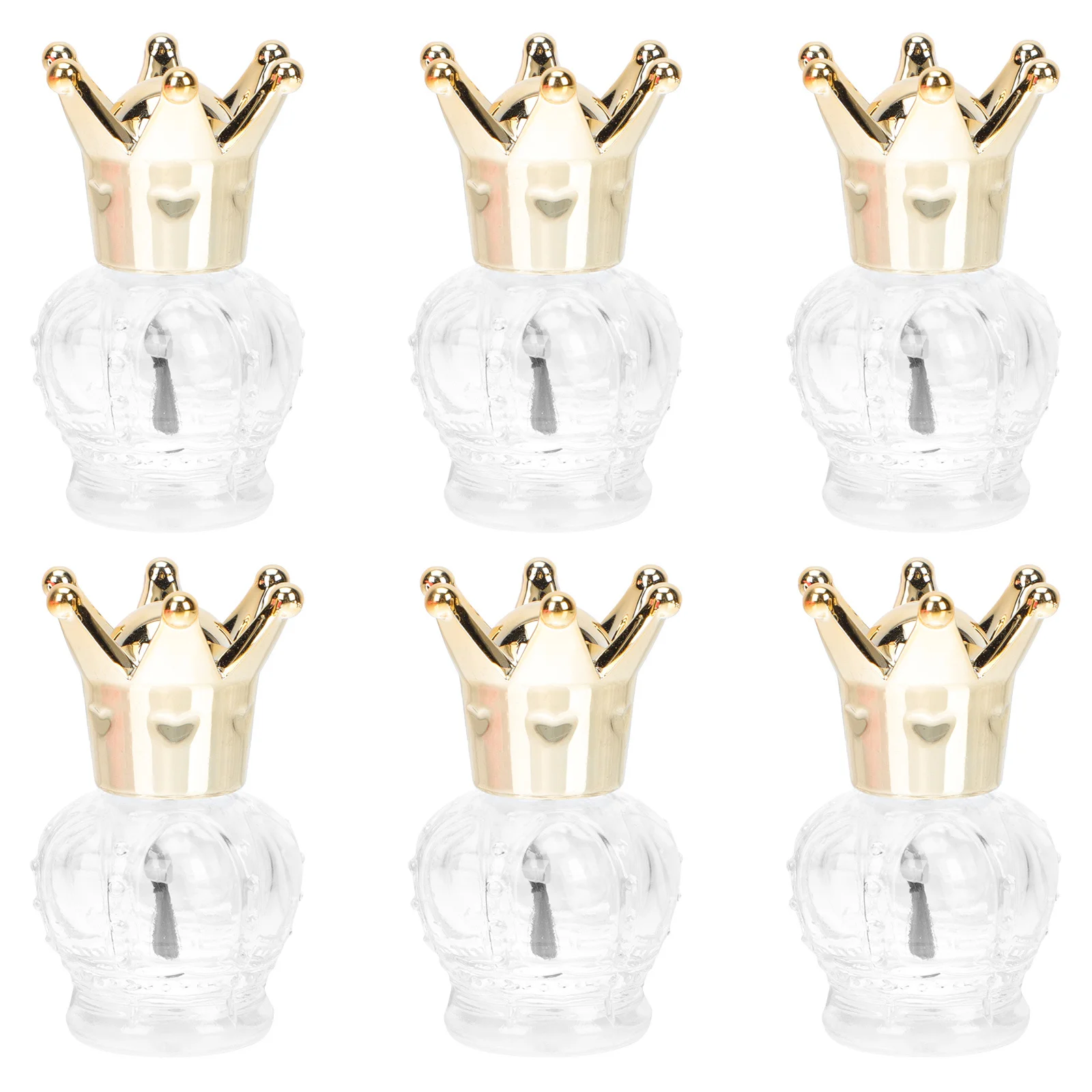 

6Pcs Small Portable Nail Polish Glass Bottles Elegant Brush Lid Design for Cosmetics Sub Packaging Nail Polish Bottles