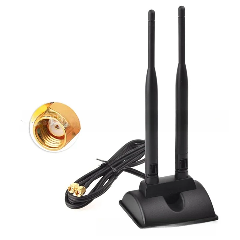 Dual Band Wireless Network Card Antenna 2.4G 5G 5.8G High Gain Desktop Suction Cup WIFI Bluetooth Antenna for Enhanced Network S