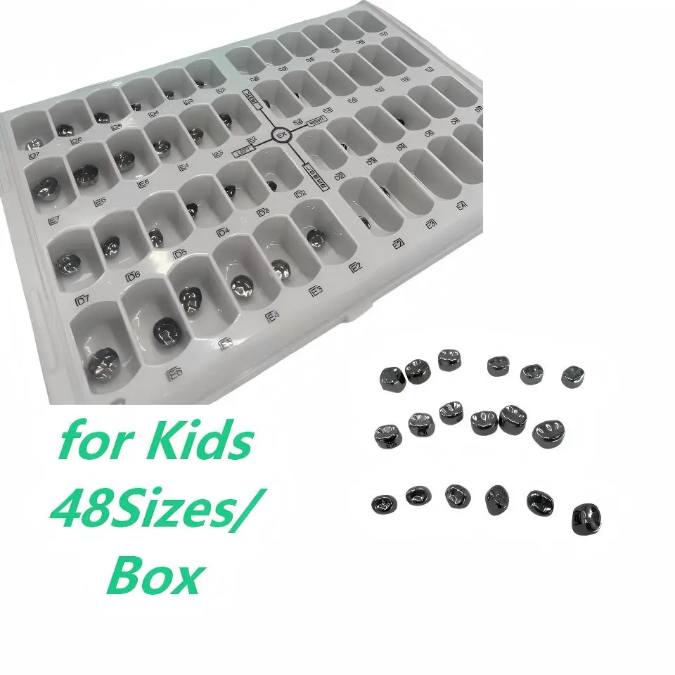 Durable Pediatric Stainless Steel Crowns Set Preformed Primary Molar Metal Crowns for Children Dental Restoration & Oral Health
