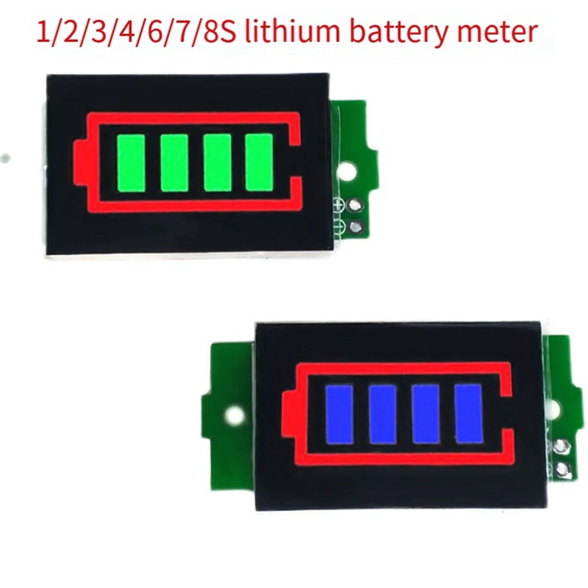 2 Stuks 1-8S Lithium Batterij Meter Display Module Blauw Drie String Led Lithium Batterij Pack Indicator Board