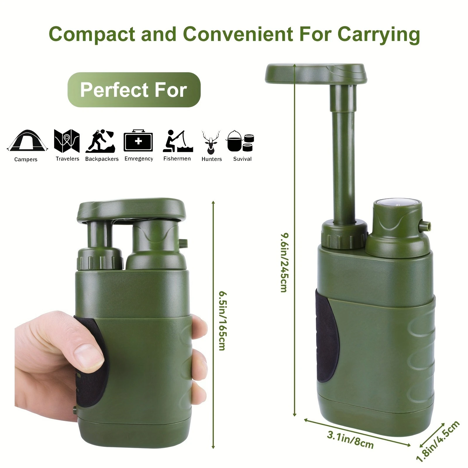 

Легкий пресс-фильтр для выживания на природе, индивидуальный очиститель воды для кемпинга, портативный диспенсер для воды для выживания, уличные инструменты