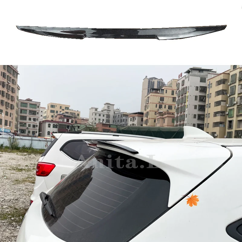 For Honda VEZEL 2015-2022 Year Hatchback Roof Spoiler ABS Plastic Black Carbon Look Rear Wing Body Kit Accessories Styling