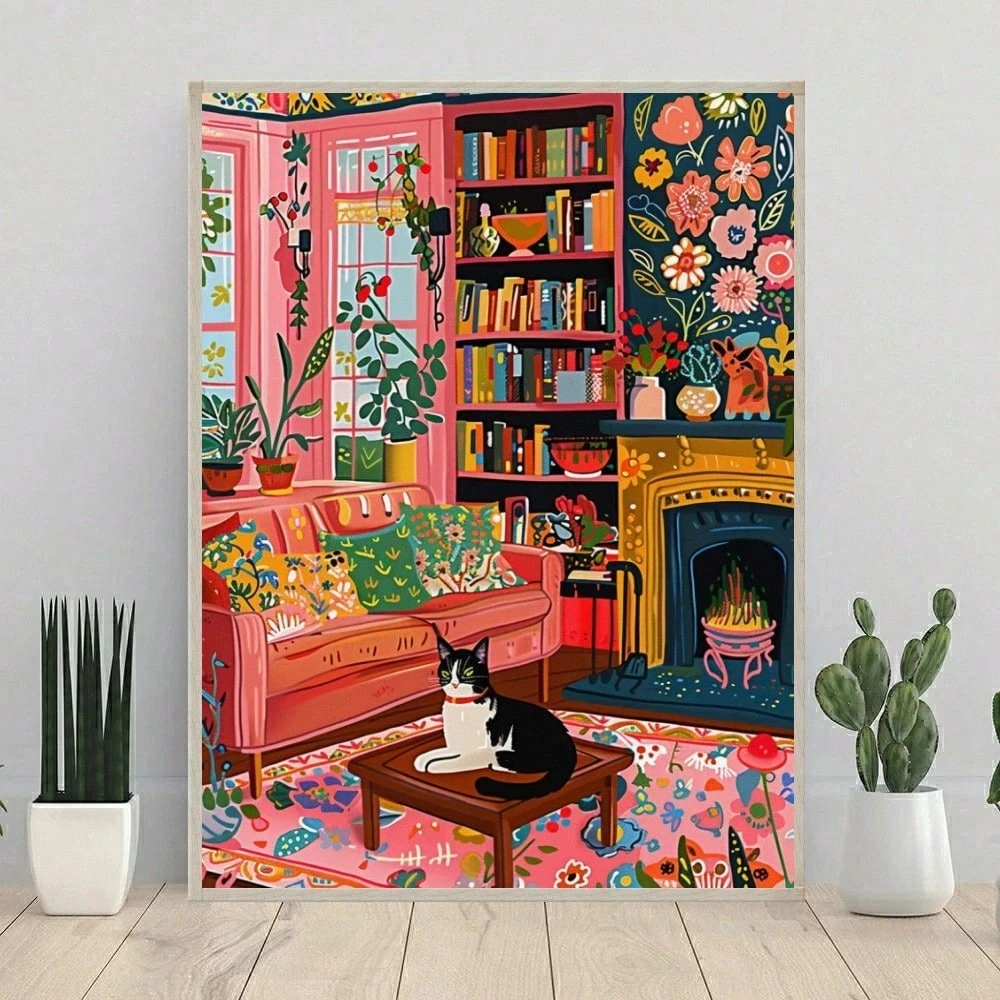 Paint By Numbers Kit for Adults ,children，Beginner To Advanced Number Oil Paintin Home Decor DIY Art Animal Cat