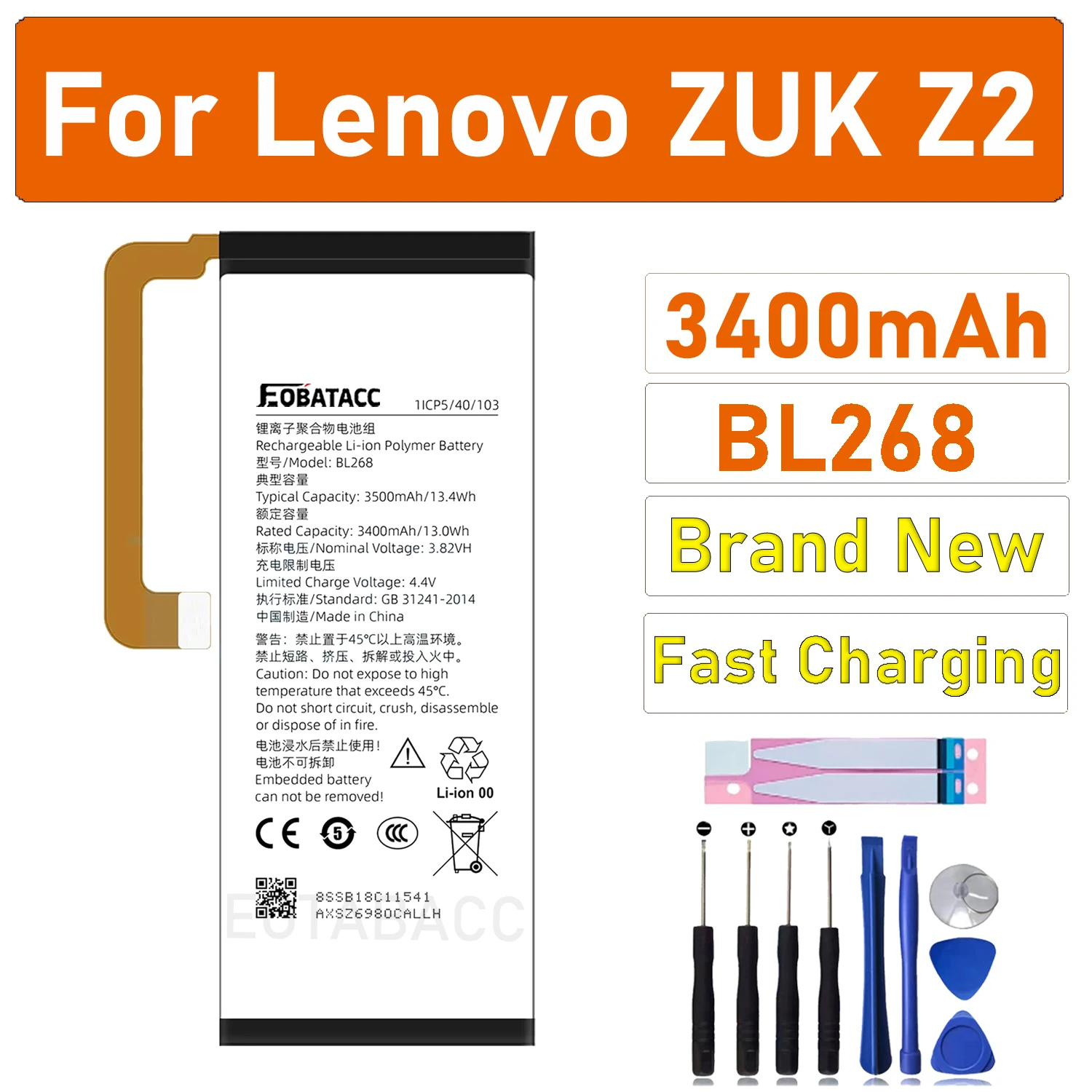 

BL268 Battery For Lenovo Lenovo ZUK Z2 ZUKZ2 Z2131 Repair Part Original Capacity Mobile Phone Batteries Bateria