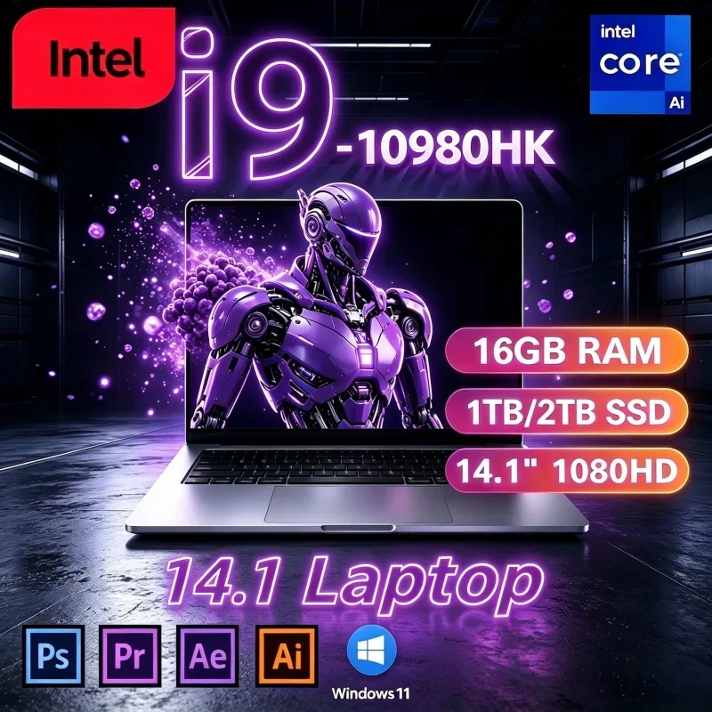 Hot 2026 Hot All‑Round Performance 14.1 Inch Laptop Intel I9‑10980HK 16GB 32GB 2TB SSD Win11 Gaming Office