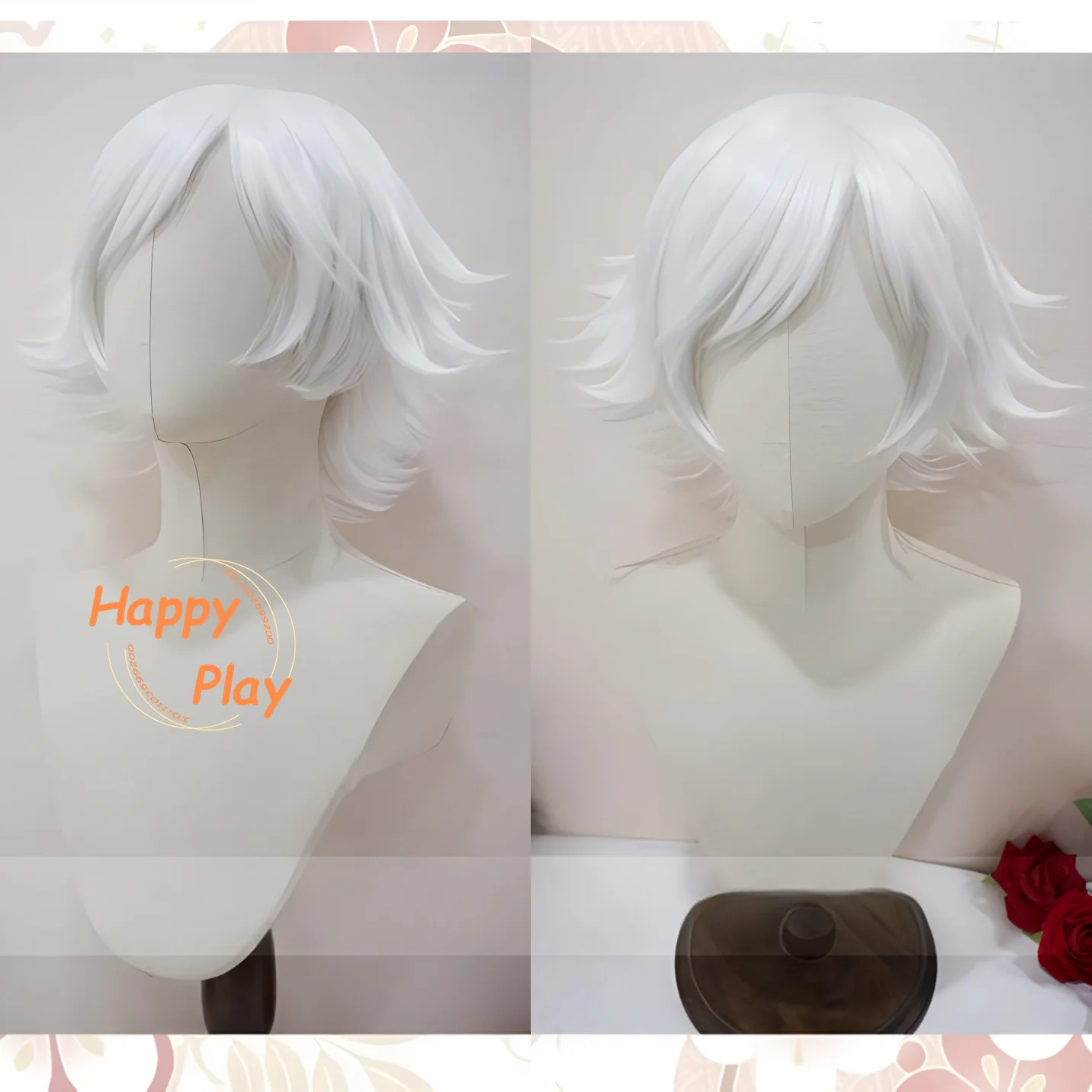 

Synthetic Anime Mi Zu Ki Cosplay Wig 33cm Short Pure White Mizuki Cosplay Anime Cosplay Wigs Heat Resistant Hair Role Play Wigs