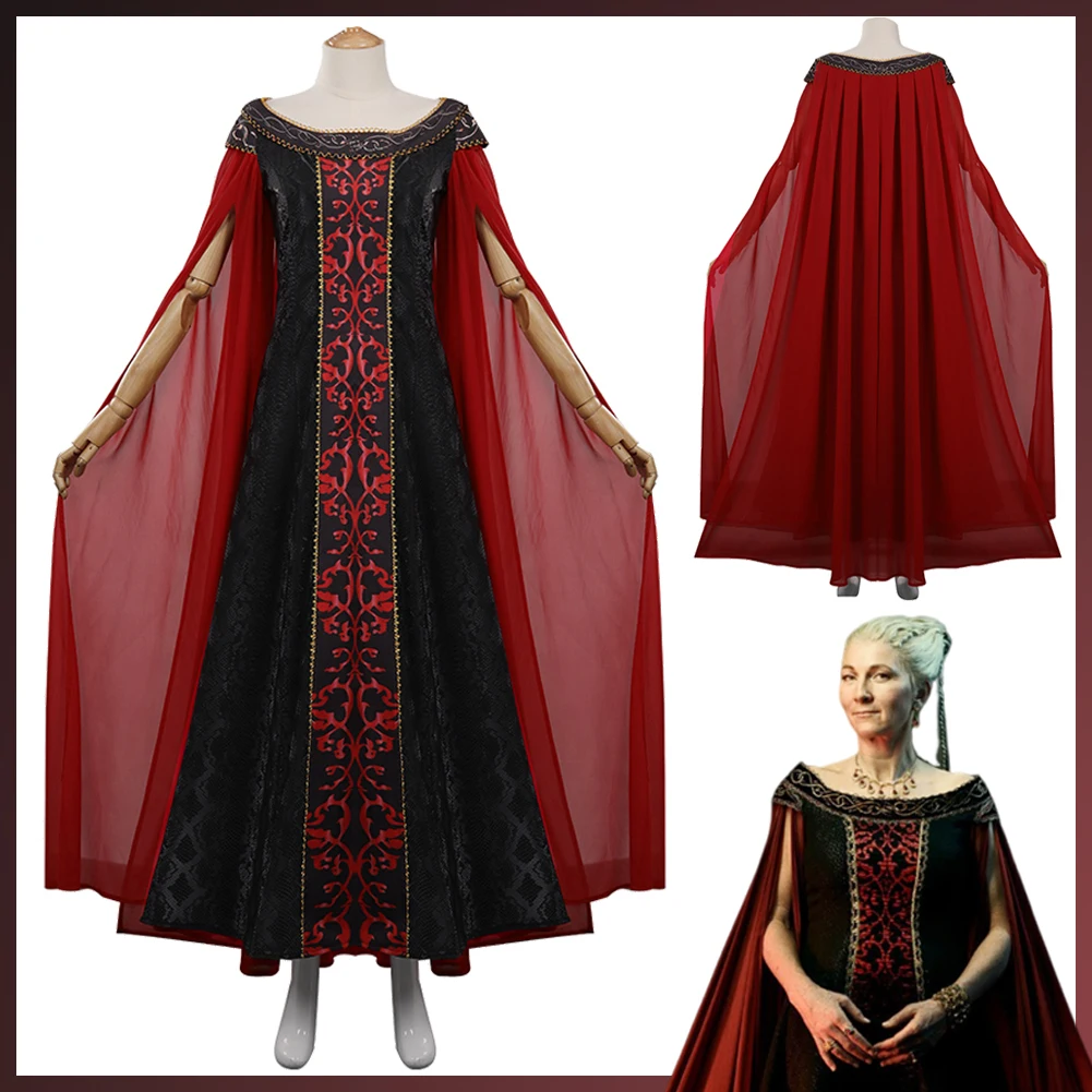 

TV Dragon One Family Costume Disguise Medieval Princess Rhaenys Cosplay Fantasy Dress Women Roleplay Fantasia Outfits Female