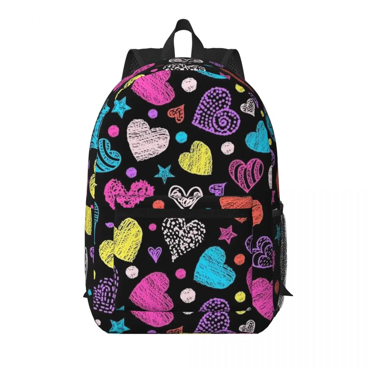 

Colorful Heart Pattern Student Backpack School Bag Hiking Travel Daypack for Boys Girls Bookbag Shoulder Bags