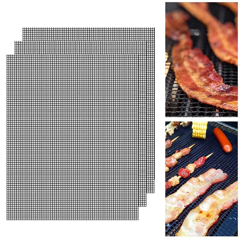 40*30cm Baking Mat Cooking Grilling Sheet Heat Resistance BBQ Mesh Mat Non-Stick BBQ Barbecue Pad for Party Grill Mat Tools