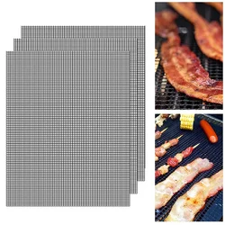 40*30cm Baking Mat Cooking Grilling Sheet Heat Resistance BBQ Mesh Mat Non-Stick BBQ Barbecue Pad for Party Grill Mat Tools