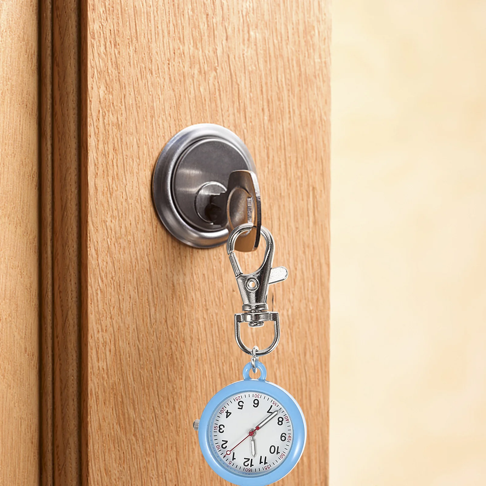 4 قطعة ساعات ممرضة مضيئة ساعة جيب المفاتيح كليب على للممرضات الأطباء المحمولة معلقة ساعة قلادة مستديرة صغيرة #2