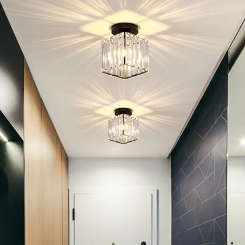 Aisle Corridor Lamp Light Luxury Nordic Style Crystal Luminaires Creative Entry Modern and Simple Entrance Ceiling Light