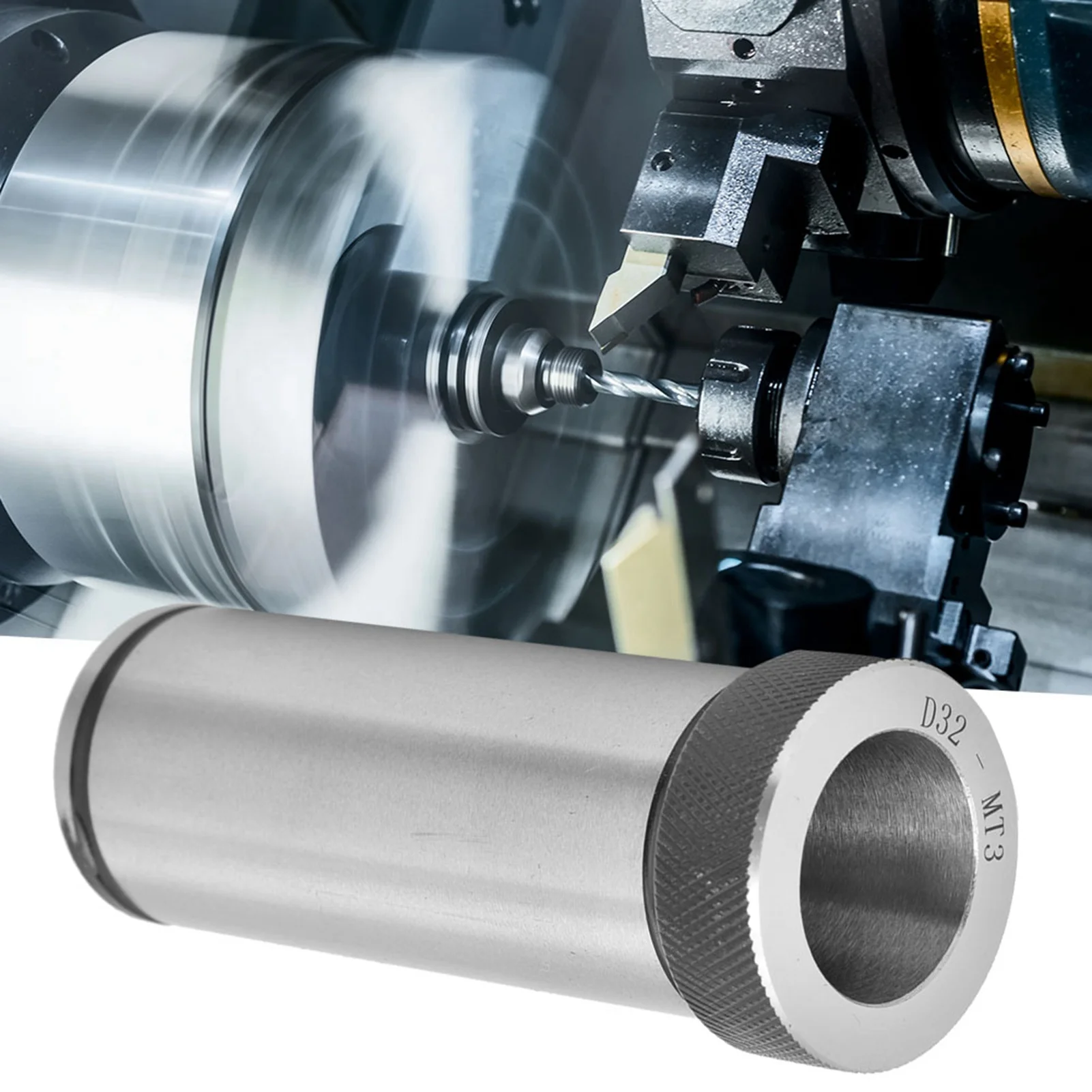

D32-MT3 Tool Holder Bushing CNC Tool Socket Adapter Tool Holder Bushing Premium Steel 40Cr CNC Lathe Milling Socket Adapter