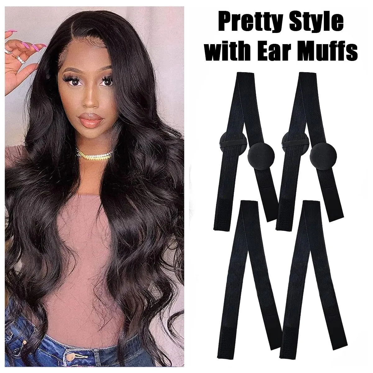 2PCS Wig Bands for Melting Lace Women, Elastic Melt Band for Wigs,Adjustable Wig Melting Bands to Hold Wig in Place