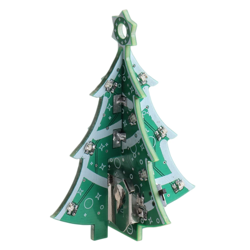 Small Size PCB 3D Christmas Tree SMT LED RGB Blinking Solder Kit Flashing LEDs DIY Electronics Project