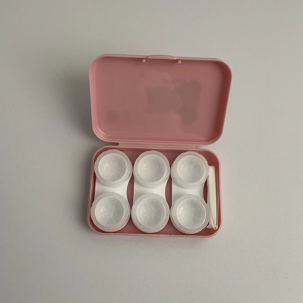 حافظة عدسات لاصقة كرتونية لطيفة محمولة AS949 صندوق تخزين العدسات اللاصقة مع ملاقط حافظة العناية بالعدسات اللاصقة المدمجة للسفر #2