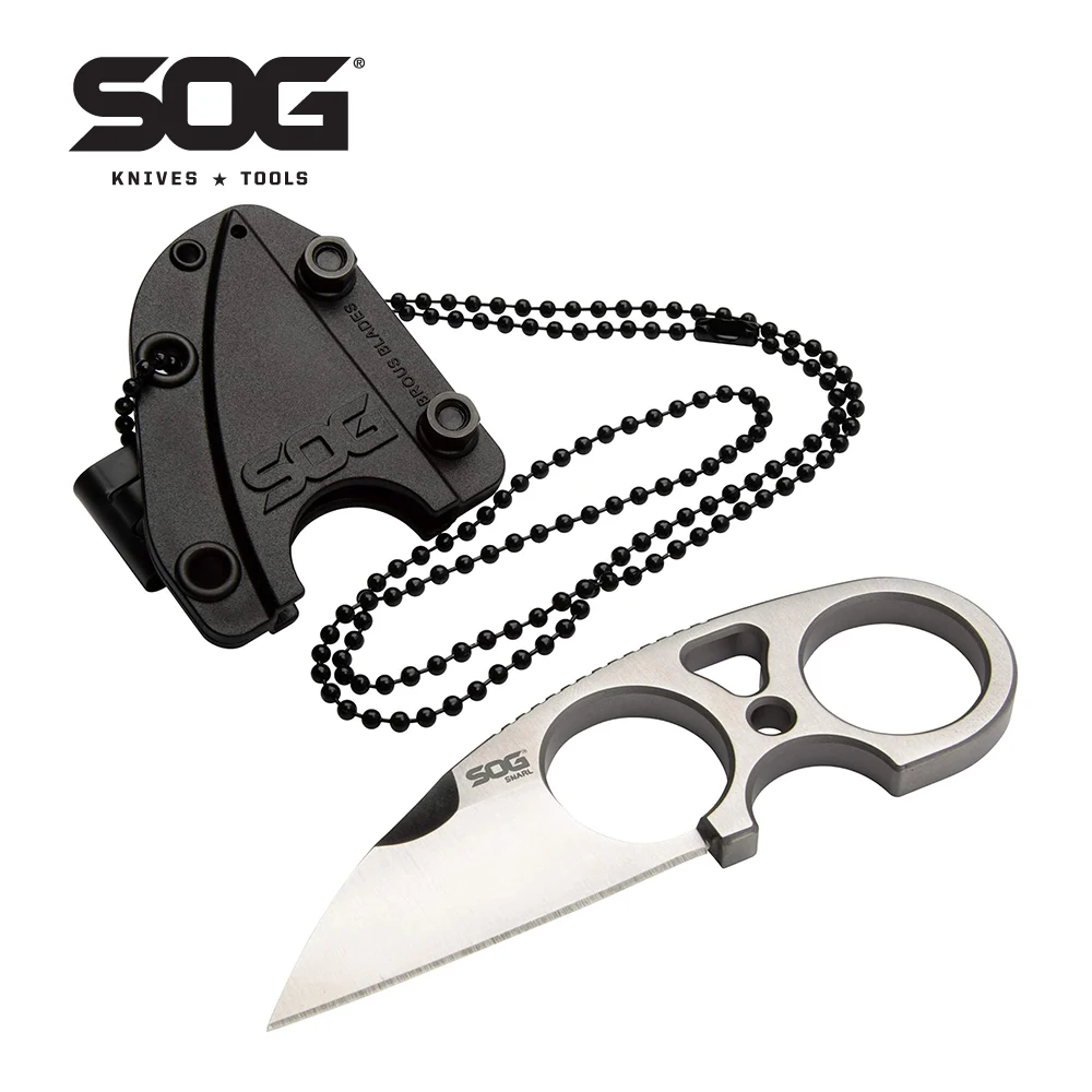 SOG SNARL Professional Knife Mini Portable Fixed Blade Knives EDC Outdoor Survival Cutter /w Belt Clip Camping Tools JB01K-CP