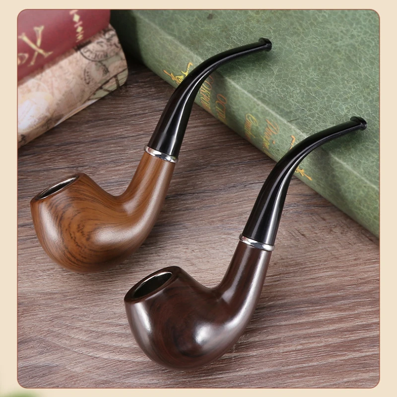 

Classic Wood Grain Resin Tobacco Pipe Chimney Filter Smoking Pipes Tobacco Pipe Cigar Gifts Men's Gift Grinder Smoke Mouthpiece