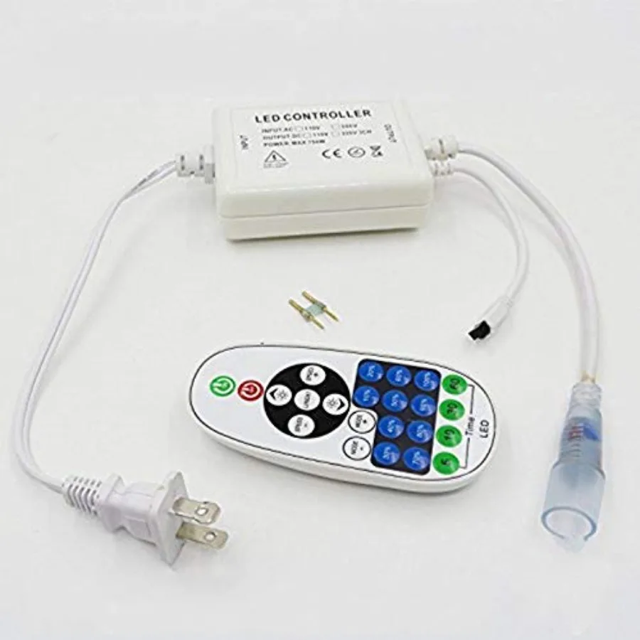 Power Supply Adapter with IR Receiver +23 Keys Remote Control for 360° LED NEON Light 5m-20m