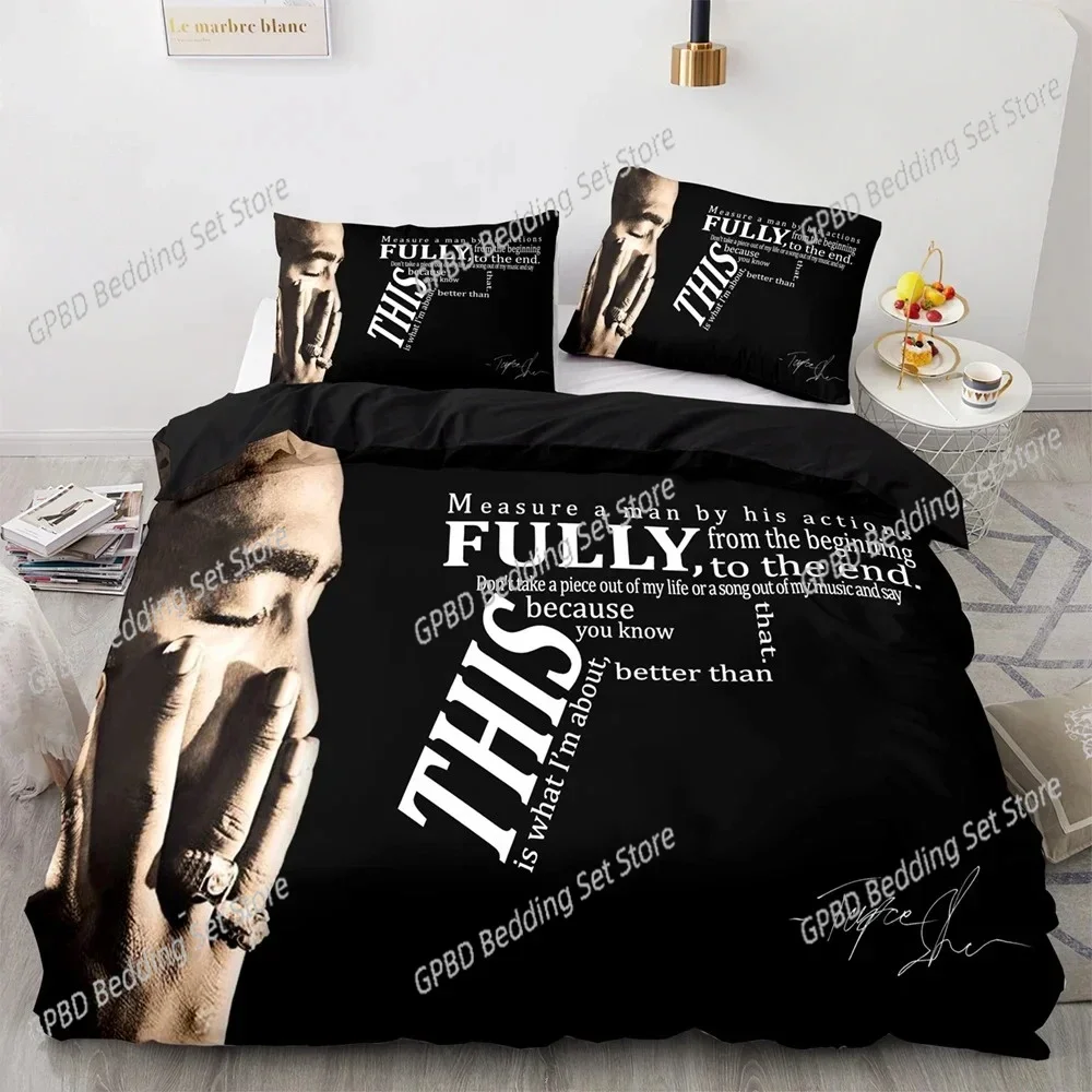 Tupac Shakur Rapper 2Pac 3D NEW Duvet Cover Pillowcase Bedding Set Adult Girl Bedroom Decoration Children Single Double Large