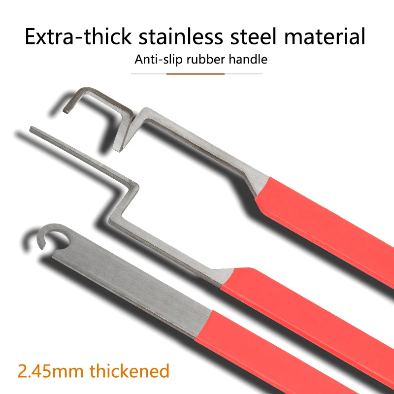 3Pcs/set Alat Pembuka Kunci Jendela Lipat Profesional Anti Selip Set Pembuka Kunci Praktis Kunci Pintu Stainless Steel
