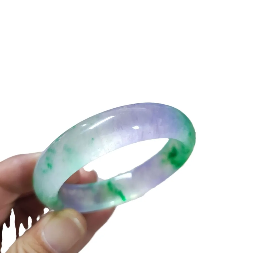 High quality three color spring color ice seed jade bracelet, flat bar Bashan jade bracelet bangle bangles for women Gift