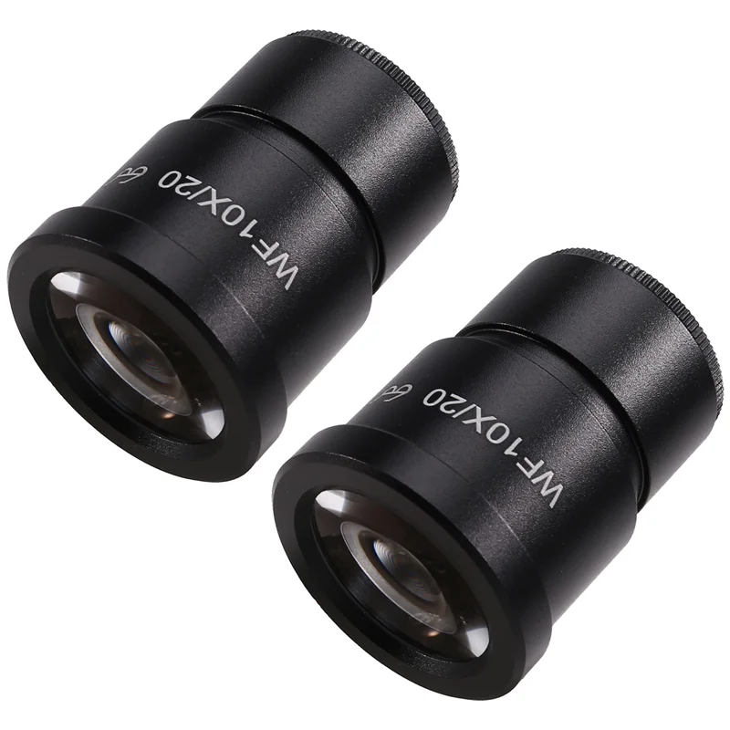 ABJA-2PCS WF10X Wide-Angle 20MM High Eyepoint Eyepieces For Stereo, Binocular, And Trinocular Microscope Interface