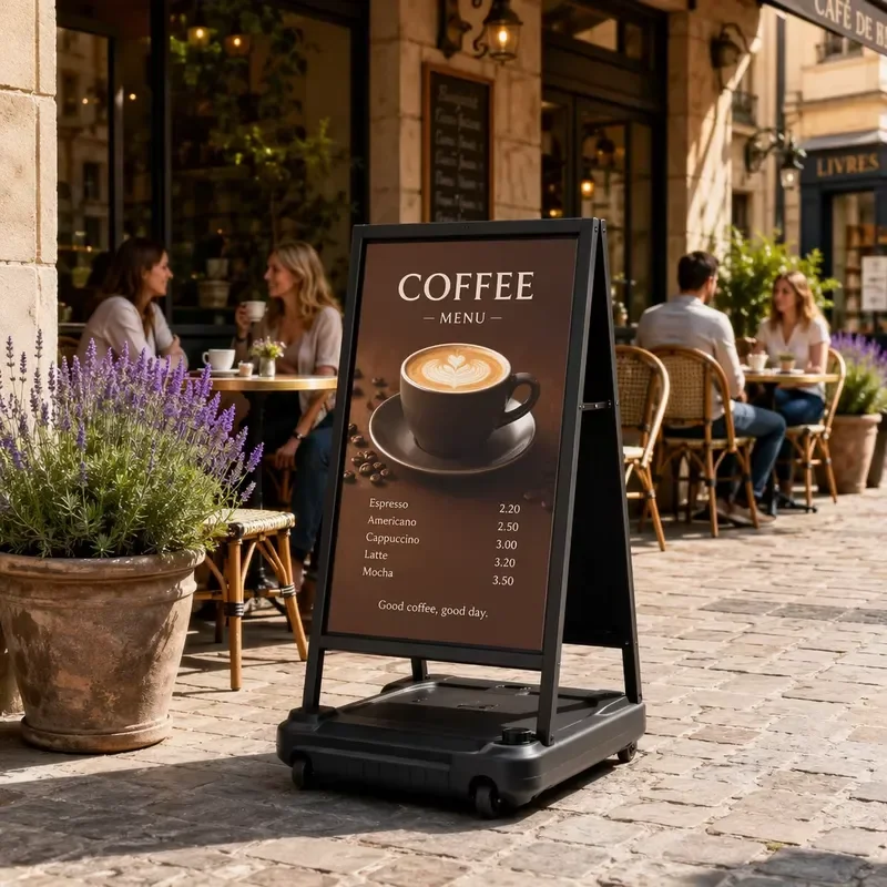 Portable Foldable Outdoor Poster Stand Water Filled Windproof Freestanding Sign Holder Removable Entrance Billboard Display