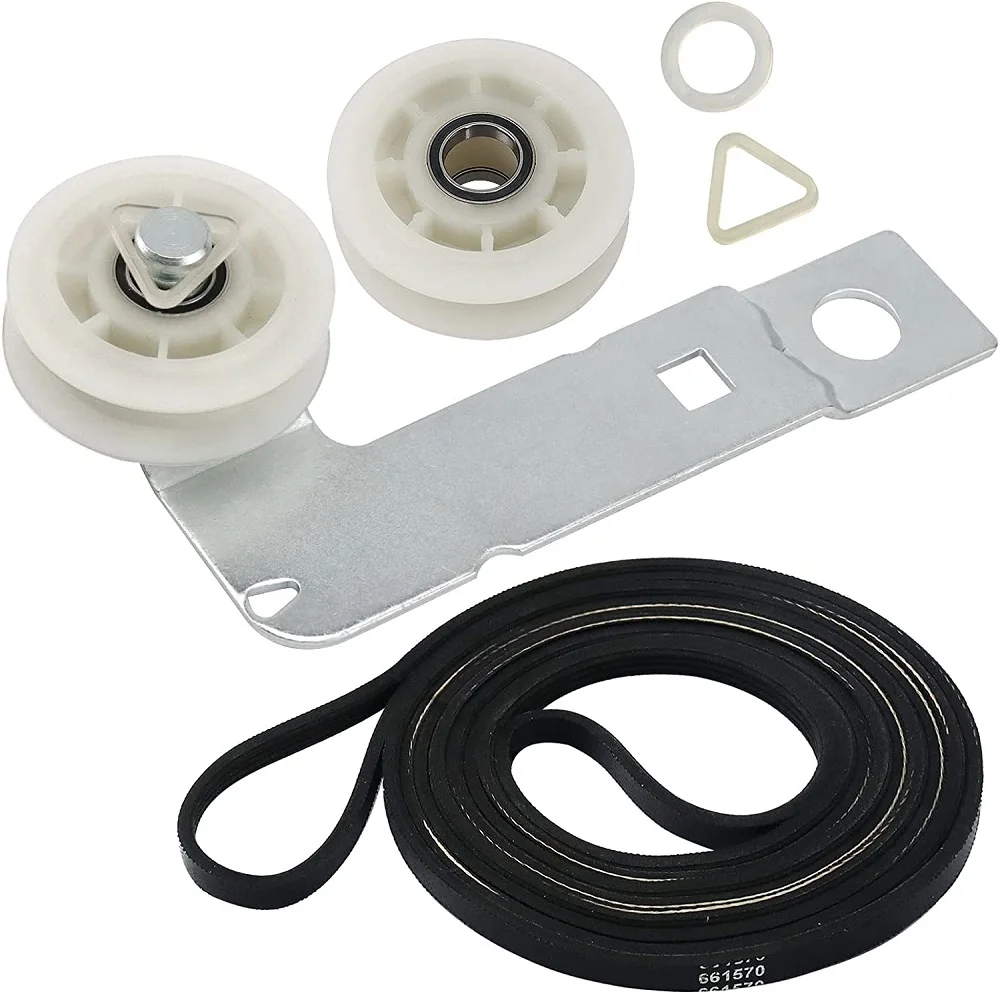 Dryer Drum Belt and Idler Pulley and Pulley Kit Compatible with May-tag,Ken-more Dryers 661570VP 661570V PS11726337