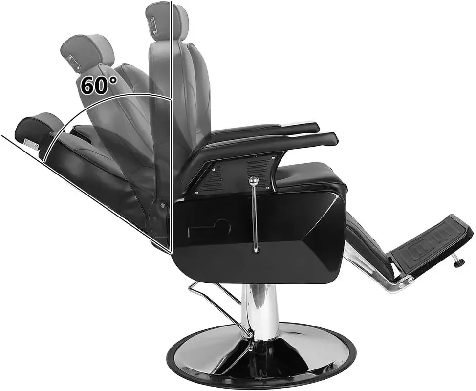 All Purpose Hydraulic Barber Chair Recline 360 Degree Swivel Height Adjustable Heavy Duty Hairdresser Chair