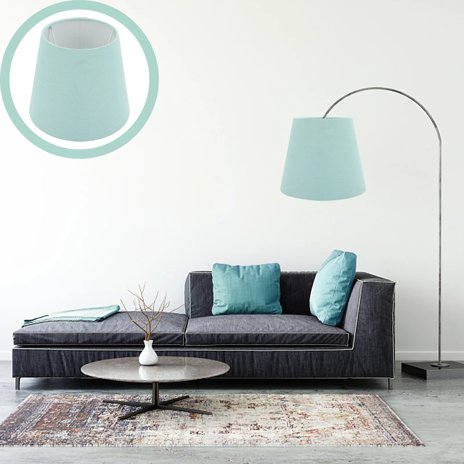 

Multifunctional Cloth Lampshade Iron Frame Sturdy Barrel Drum Vintage Light Cover For Table Desk Bedside Lamp Household Decor