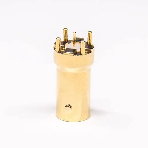 PCB RF BNC Female Connector 180° Through-Hole Gold-Plated 50Ω RF Coaxial Adapter for PCB Board Mounting